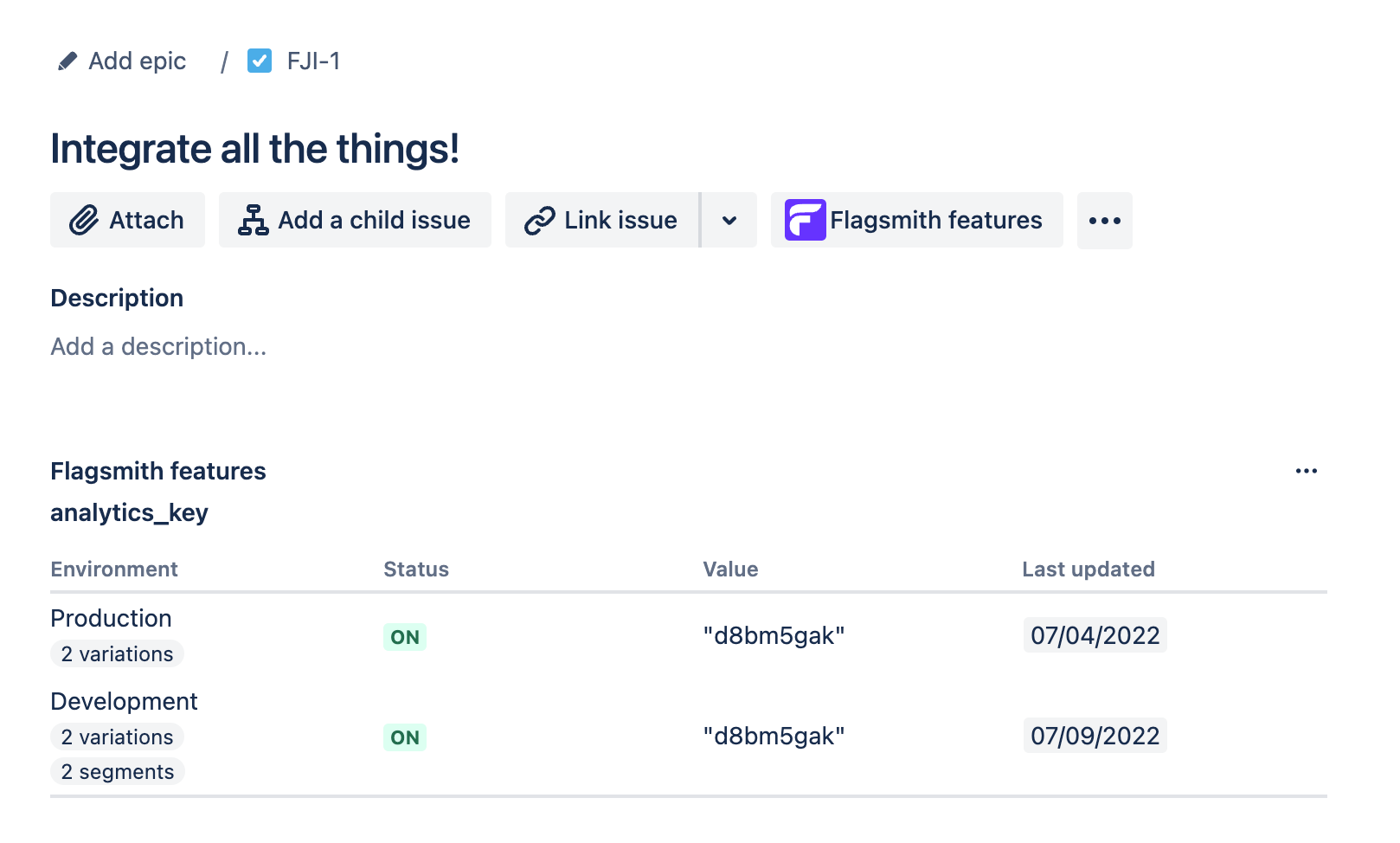 Jira Flagsmith flag states